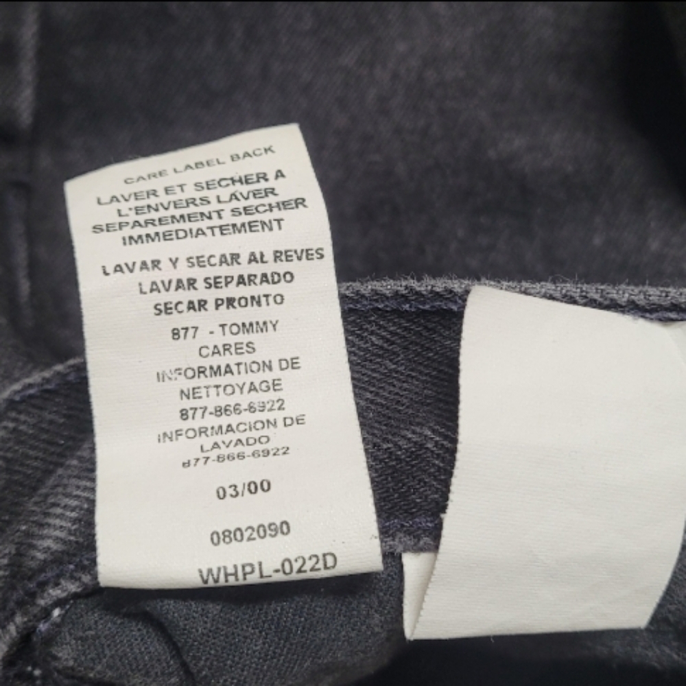 Tommy Hilfiger Vintage 90s Black Stone Wash High Waisted Tapered Leg Denim Jeans - Picture 10 of 10